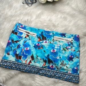 Just Cavalli From Roberto Cavalli Blue Orhid Mini Skirt size 44 Luxury D…